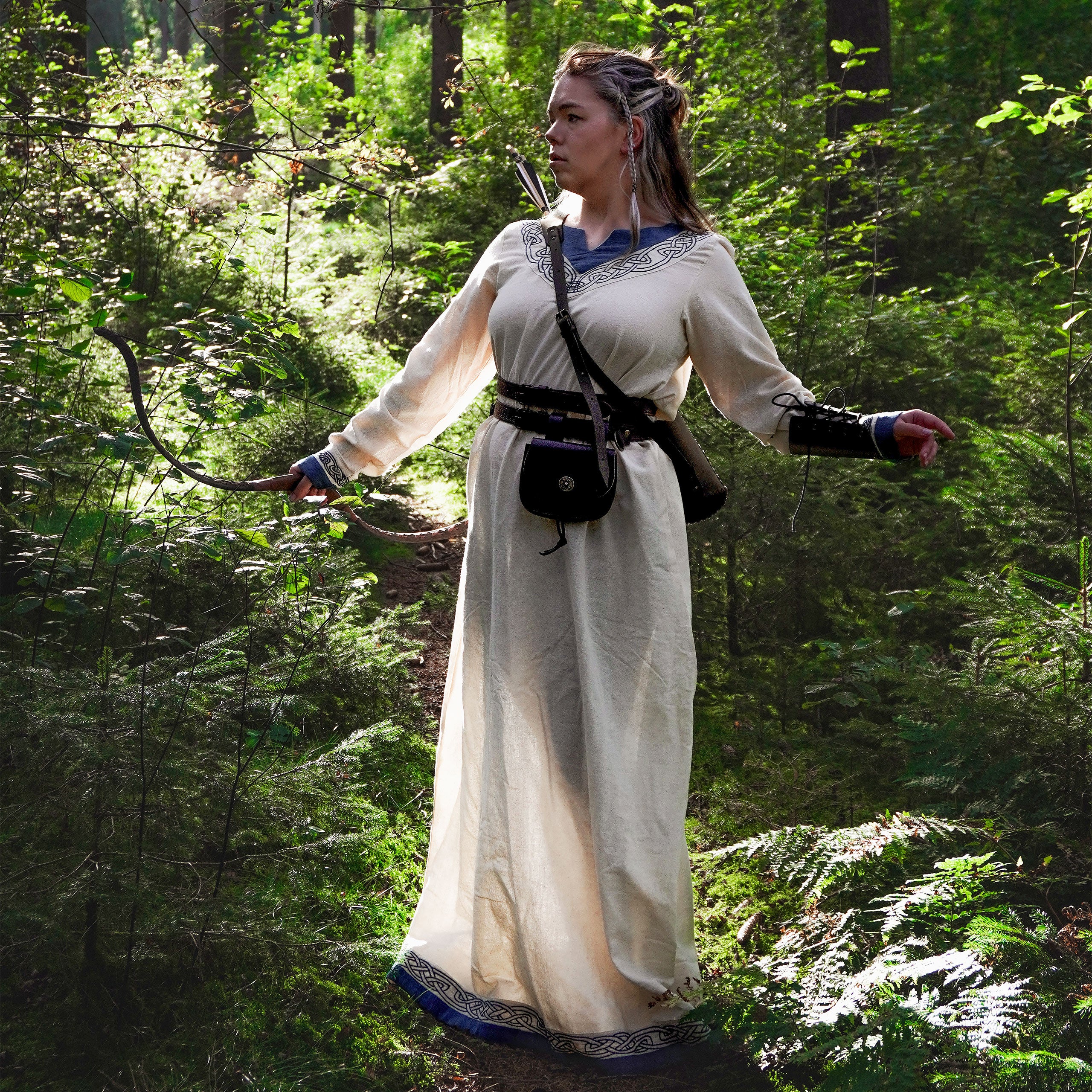 Produktbild Wikinger Kleid Lagertha beige-blau