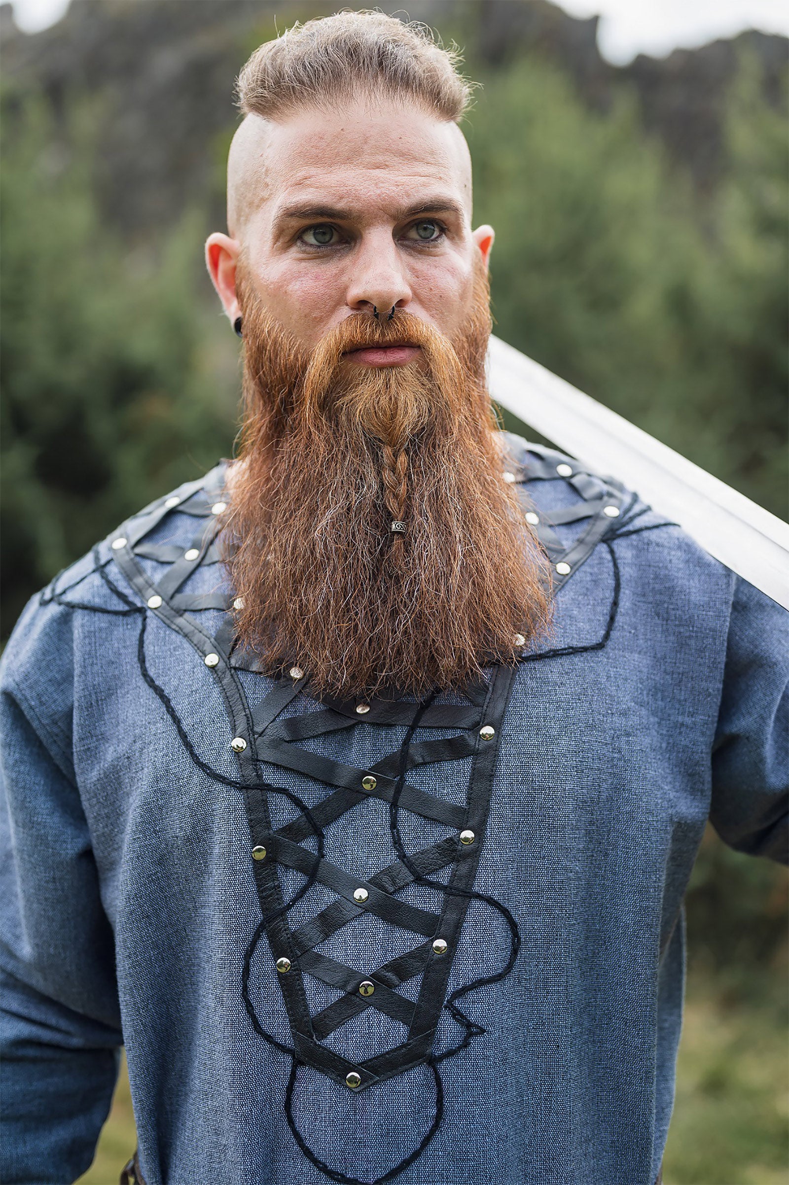 Produktbild Mittelalter Tunika Erik blau-grau