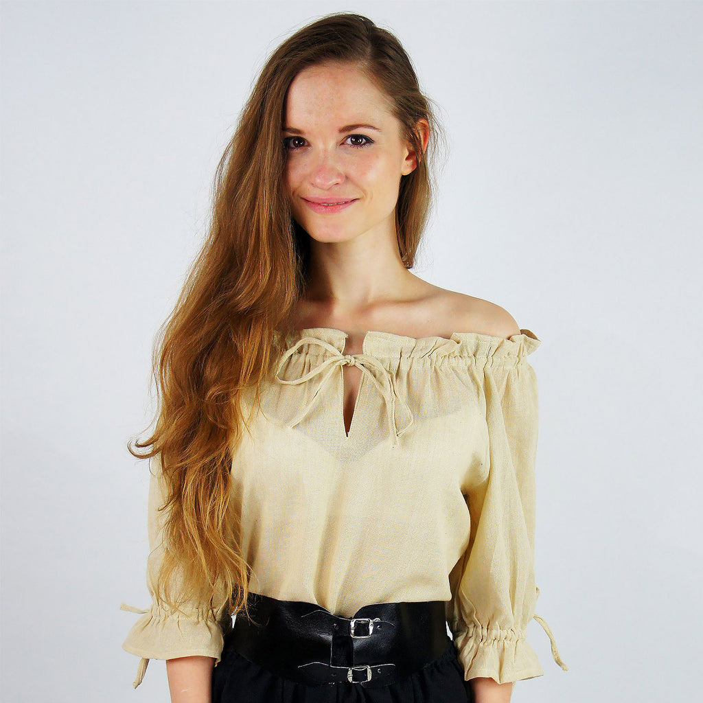 Produktbild Mittelalter Bluse Kurzarm Vera hanf