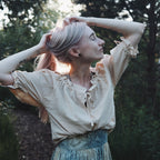 Produktbild Mittelalter Bluse Kurzarm Vera hanf