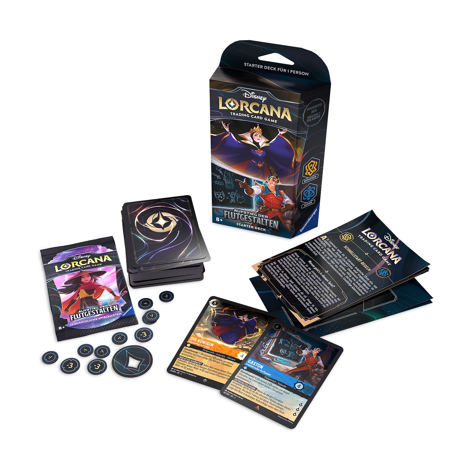 Produktbild Disney Lorcana Bernstein und Saphir Starterset - Aufstieg der Flutgestalten Trading Card Game