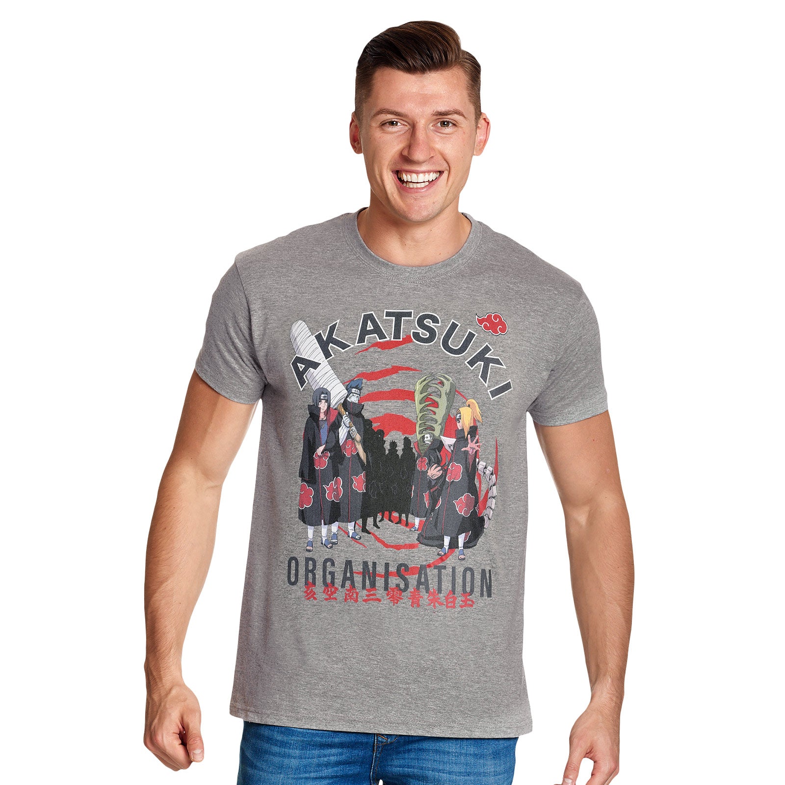 Produktbild Naruto Shippuden - Akatsuki Organisation T-Shirt grau