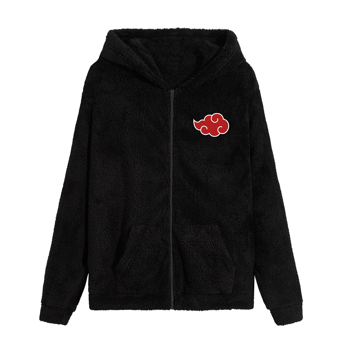 Produktbild Naruto - Akatsuki Plüsch Jacke mit Kapuze schwarz