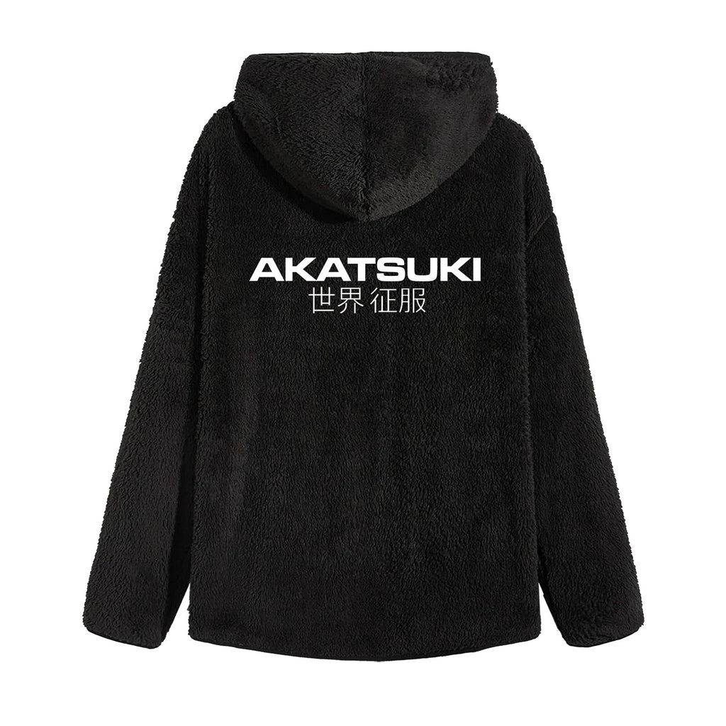 Produktbild Naruto - Akatsuki Plüsch Jacke mit Kapuze schwarz