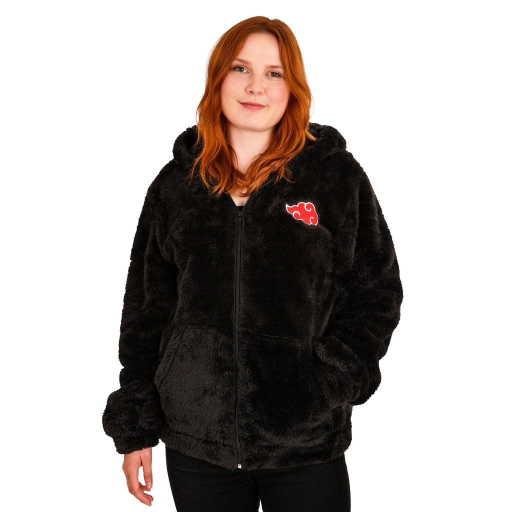Produktbild Naruto - Akatsuki Plüsch Jacke mit Kapuze schwarz