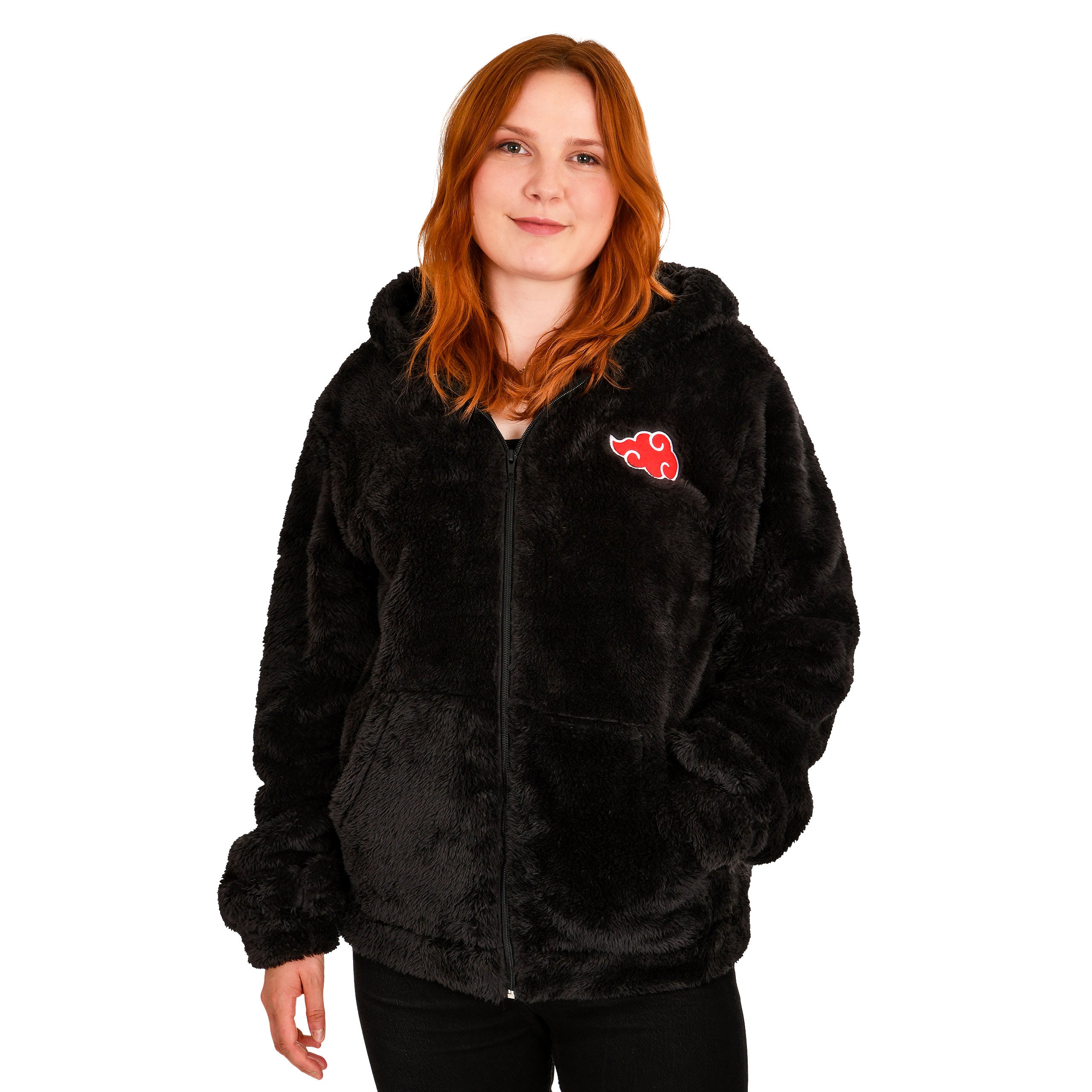 Produktbild Naruto - Akatsuki Plüsch Jacke mit Kapuze schwarz