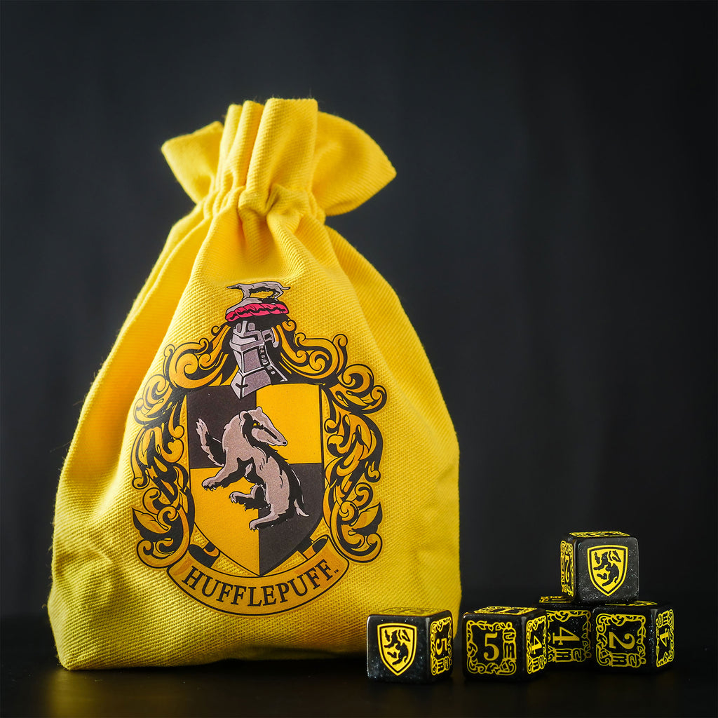 Produktbild Harry Potter - Hufflepuff RPG Würfel Set 5tlg mit Würfelbeutel gelb