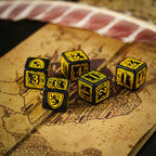 Produktbild Harry Potter - Hufflepuff RPG Würfel Set 5tlg mit Würfelbeutel gelb