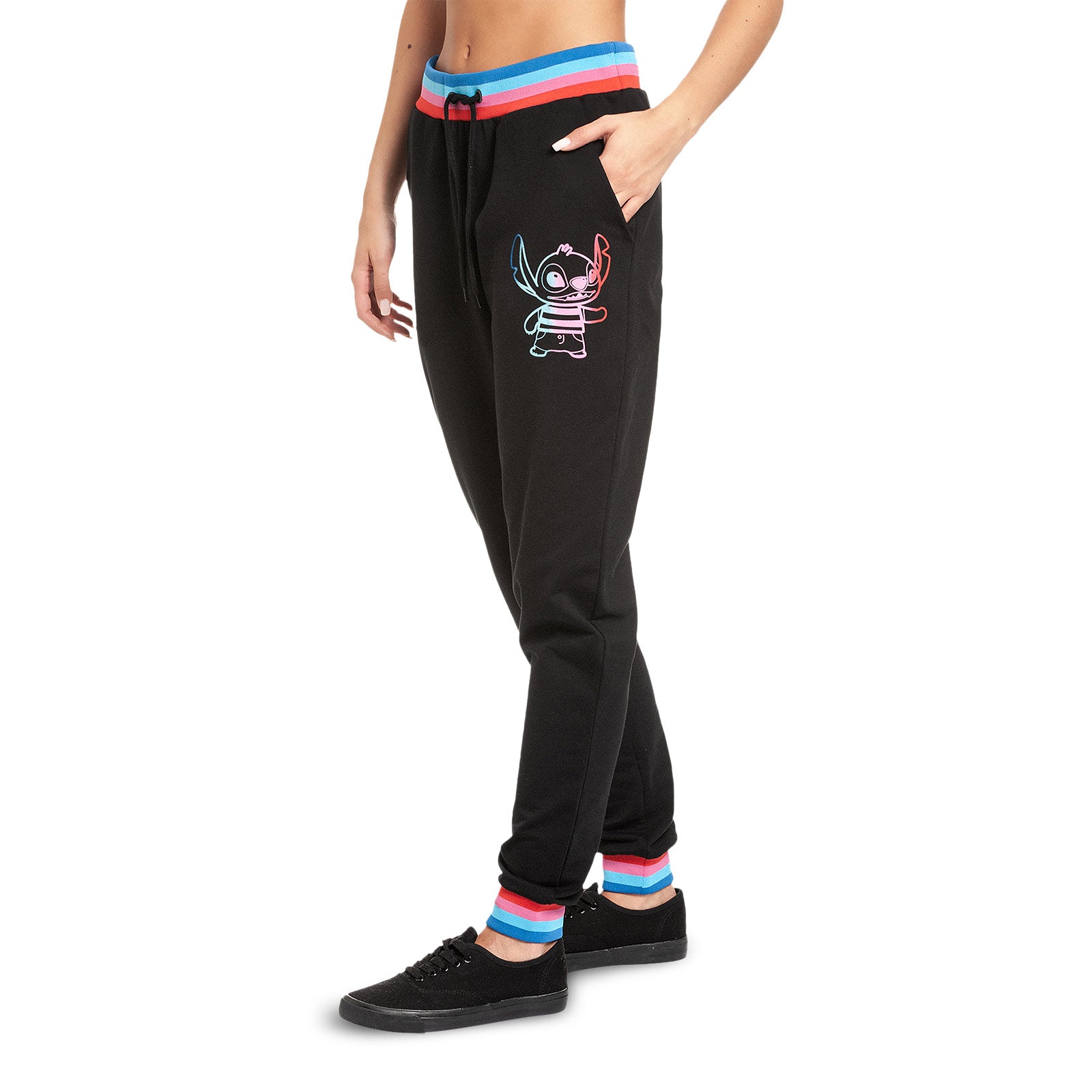 Produktbild Lilo & Stitch - Rainbow Stitch Sweathose Damen schwarz