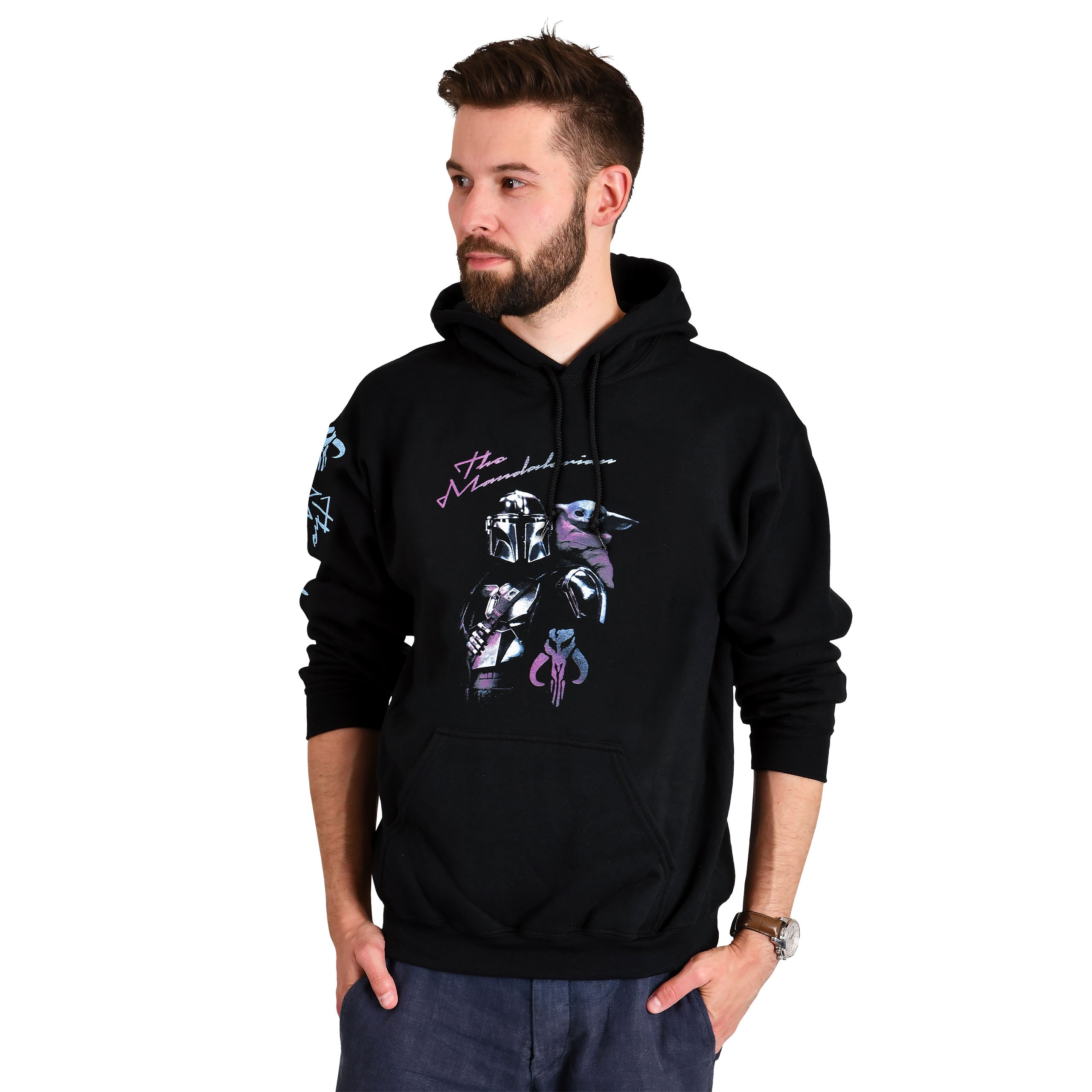 Produktbild Mando und Grogu Hoodie schwarz - Star Wars The Mandalorian