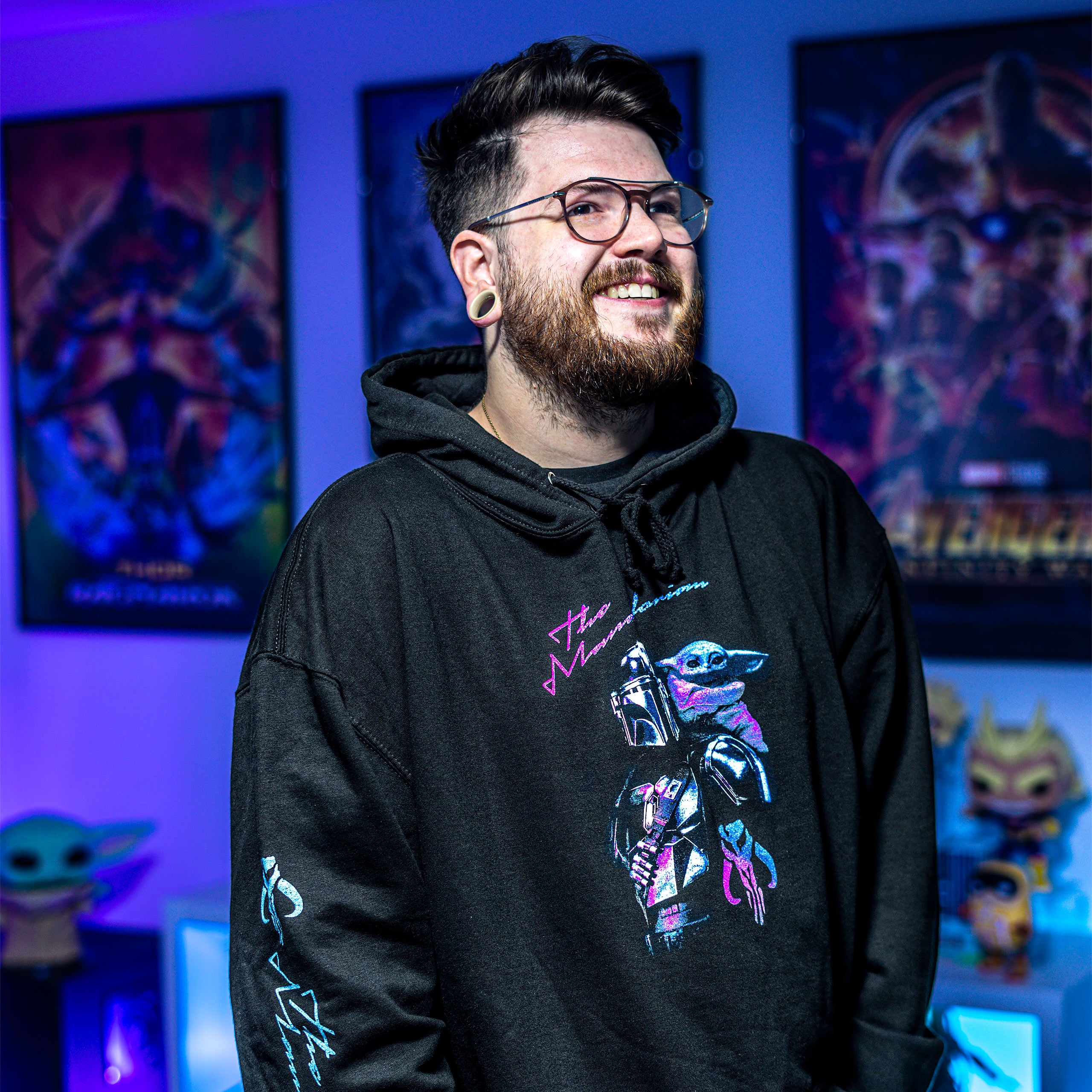 Produktbild Mando und Grogu Hoodie schwarz - Star Wars The Mandalorian