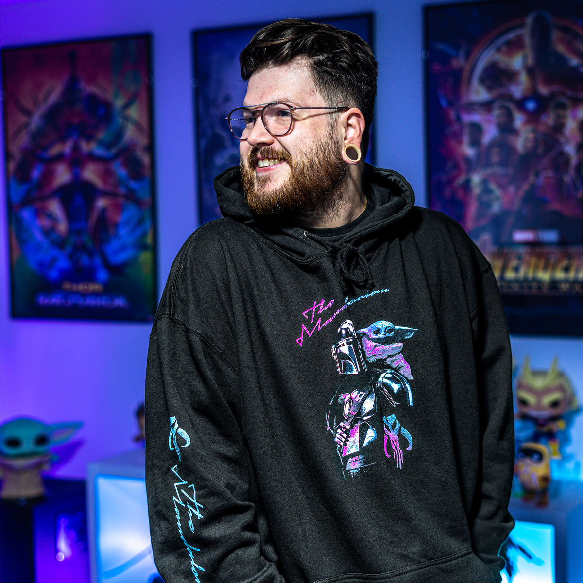Produktbild Mando und Grogu Hoodie schwarz - Star Wars The Mandalorian