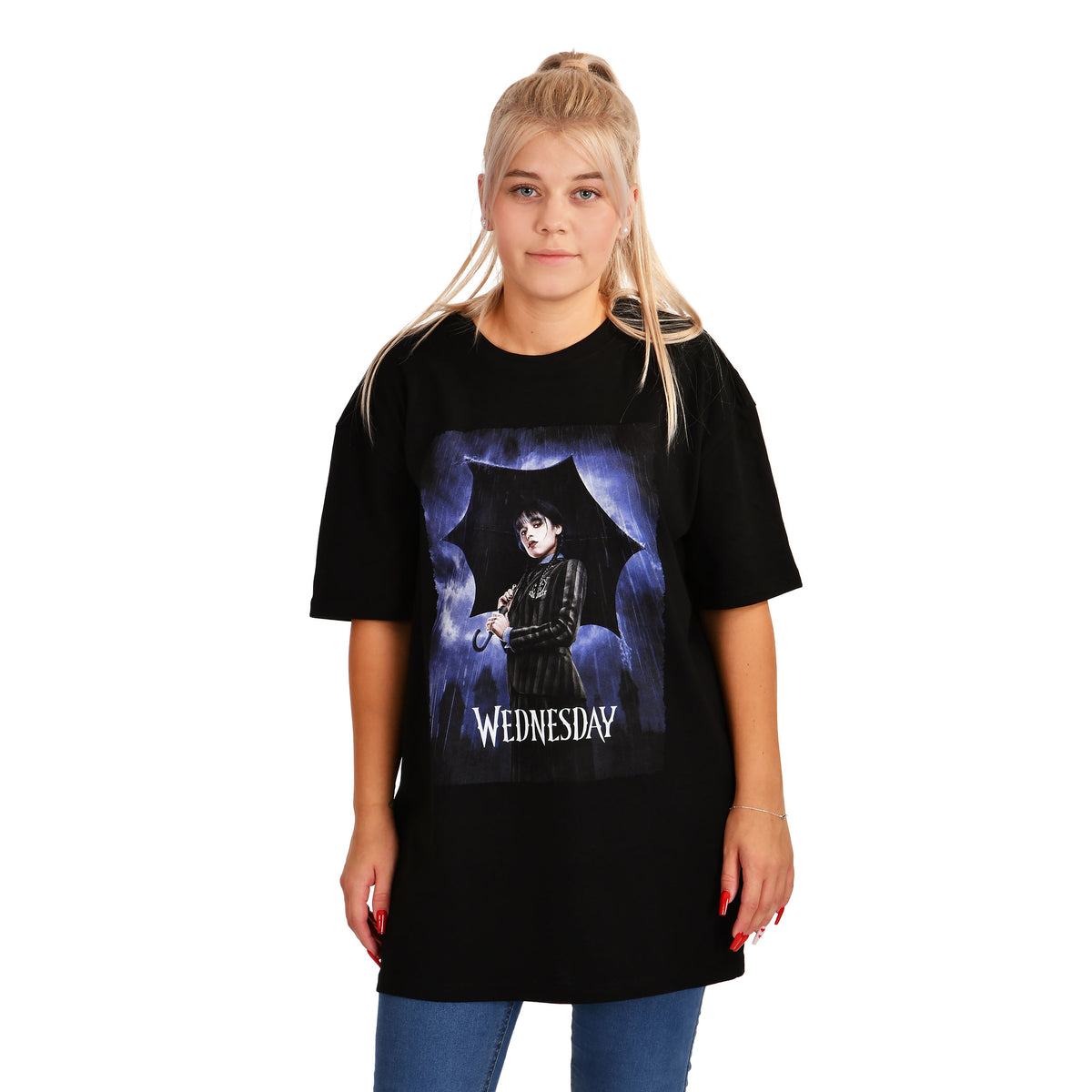 Produktbild Wednesday - Teaser Poster Oversize T-Shirt schwarz