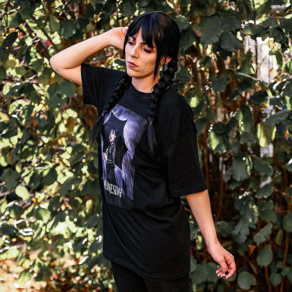 Produktbild Wednesday - Teaser Poster Oversize T-Shirt schwarz