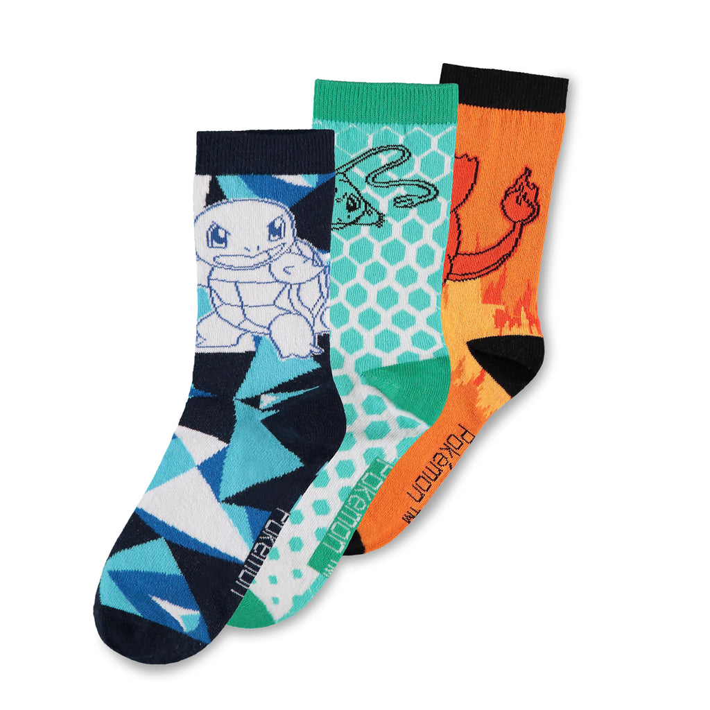 Product image Pokemon - Charmander, Squirtle, Bulbasaur Socks 3-Pack