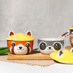 Produktbild Waschbär Kawaii Schale mit Deckel für Anime Fans