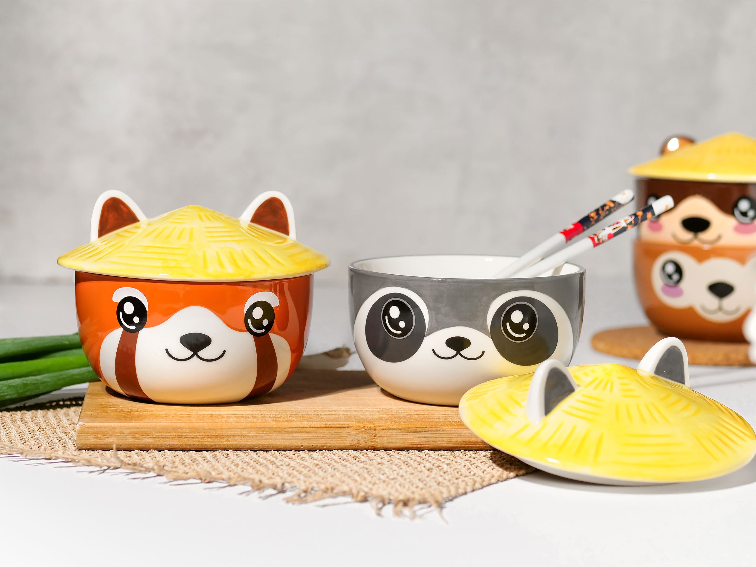 Produktbild Waschbär Kawaii Schale mit Deckel für Anime Fans