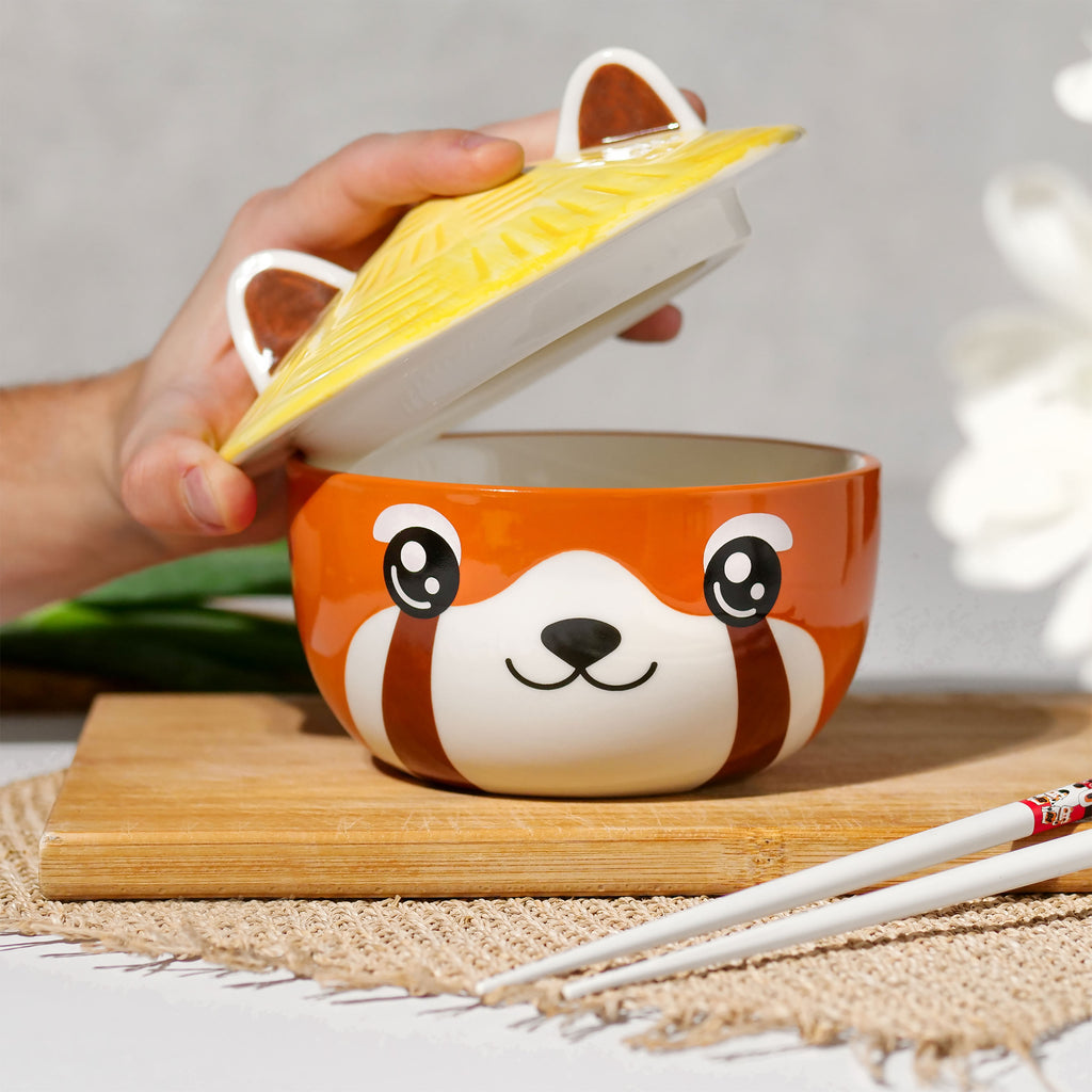 Produktbild Roter Panda Kawaii Schale mit Deckel für Anime Fans