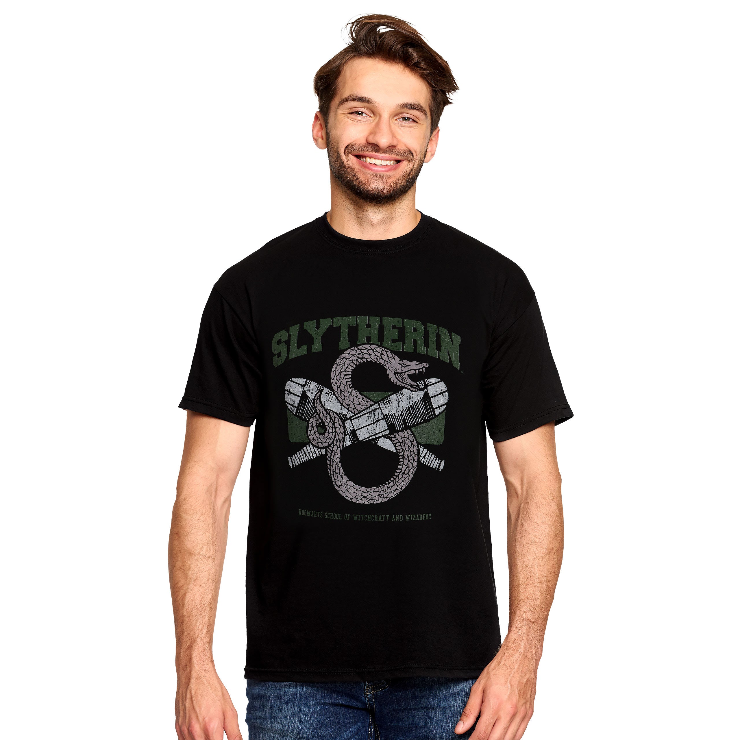 Produktbild Slytherin Quidditch College T-Shirt schwarz - Harry Potter