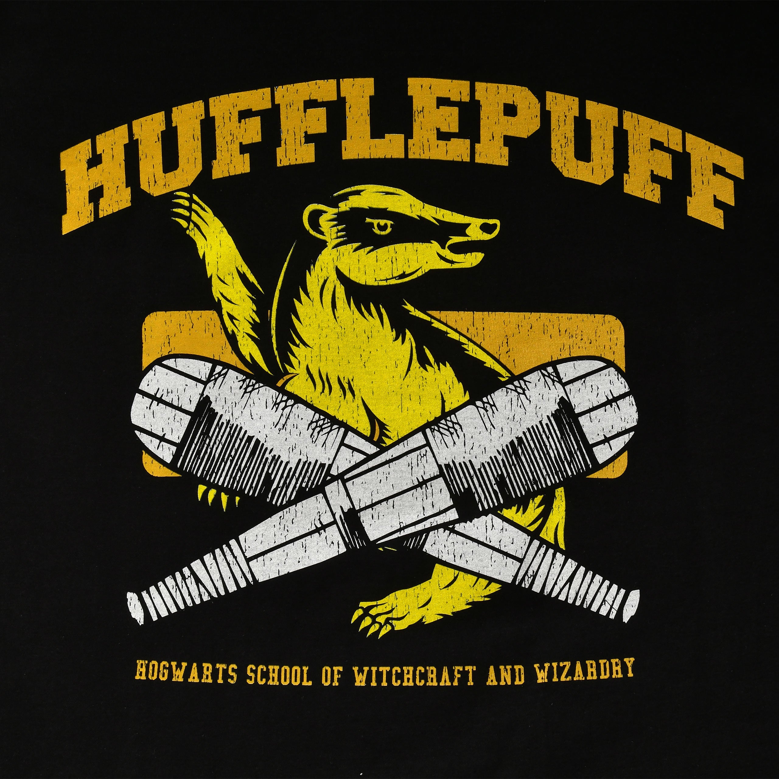 Produktbild Hufflepuff Quidditch College T-Shirt schwarz - Harry Potter
