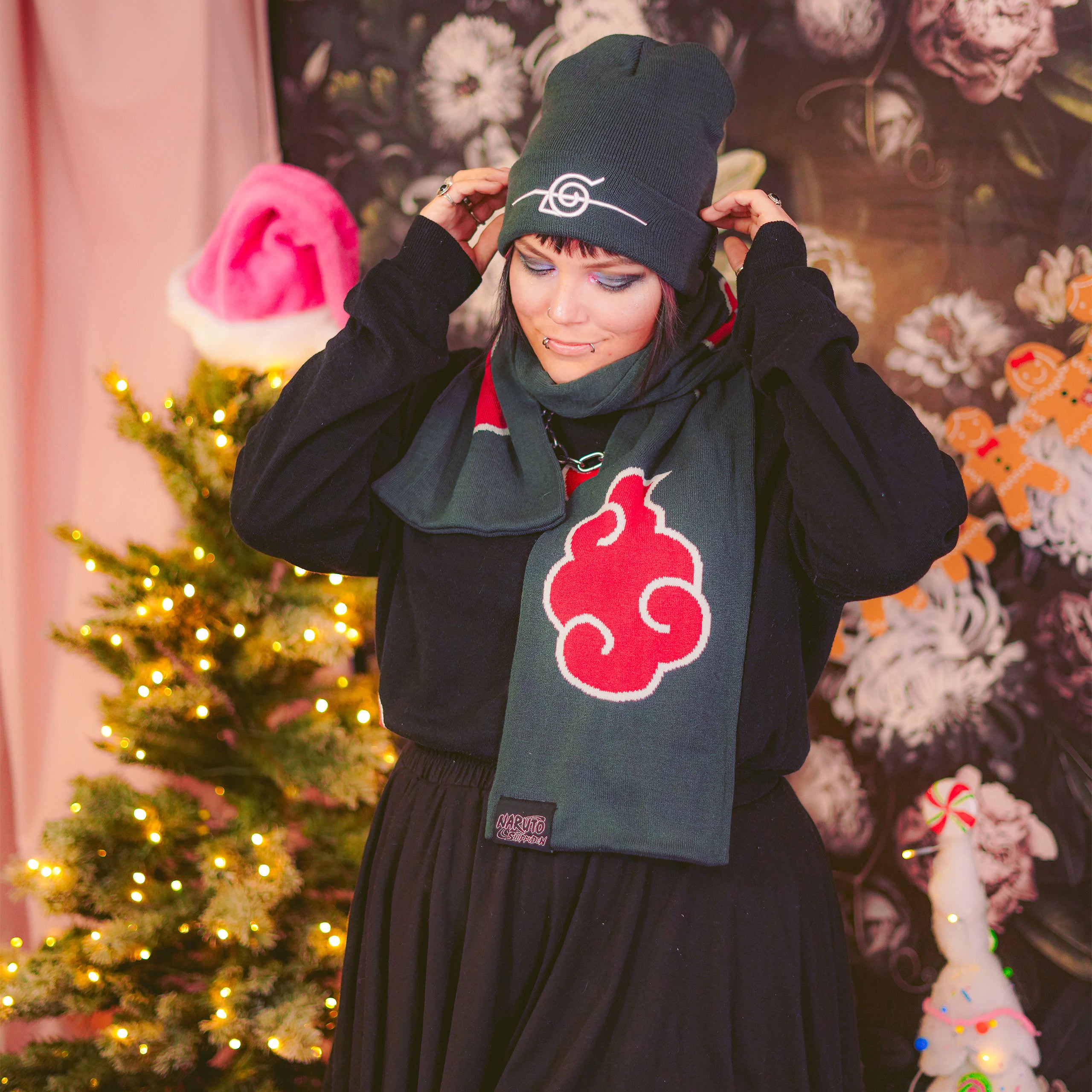 Produktbild Naruto - Akatzuki Mütze und Schal Geschenk Set