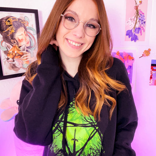 Produktbild Masterschwert im Wald Hoodie für Zelda Fans schwarz