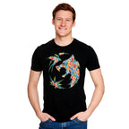 Produktbild Witcher - Floral Wolf Medaillon T-Shirt schwarz