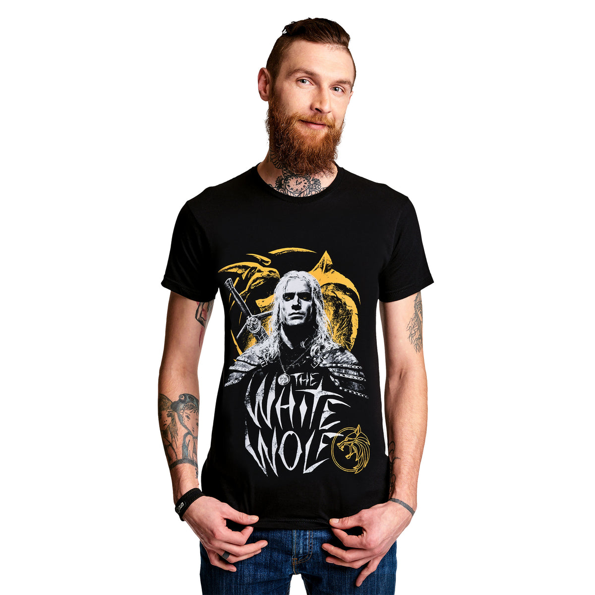 Produktbild Witcher - Geralt White Wolf T-Shirt schwarz