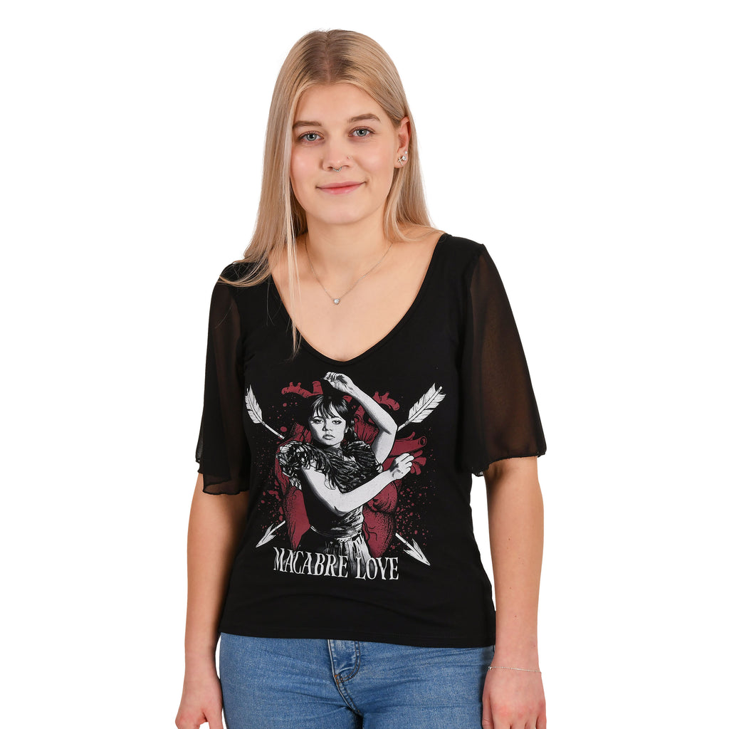Produktbild Wednesday - Macabre Love T-Shirt mit Schmetterlingsärmeln