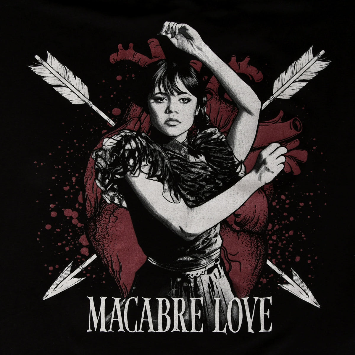 Produktbild Wednesday - Macabre Love T-Shirt mit Schmetterlingsärmeln