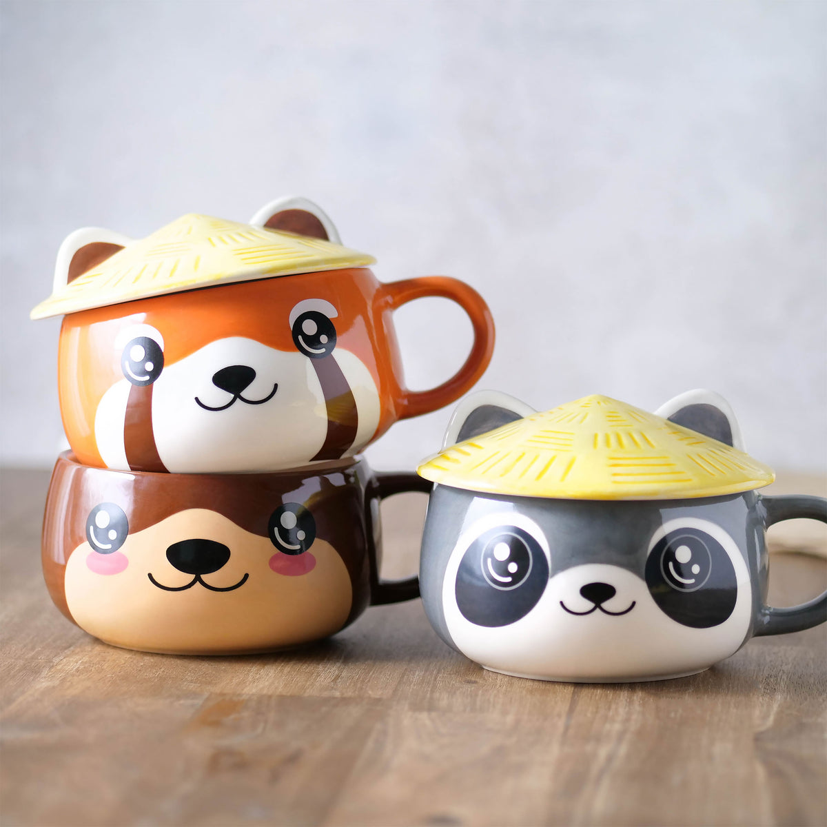Produktbild Waschbär Kawaii Tasse mit Deckel für Anime Fans