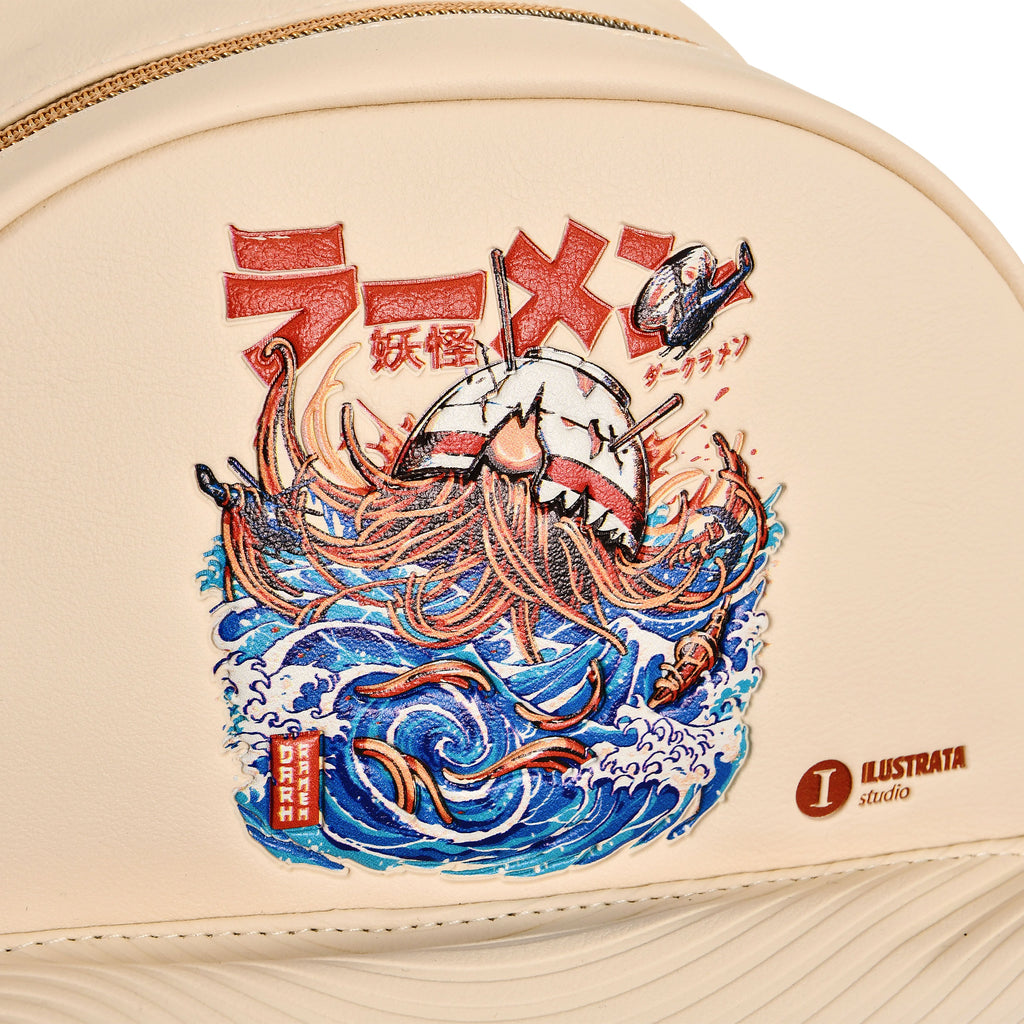 Produktbild Ilustrata - Dark Ramen Rucksack mit Pom Pom Anhänger beige