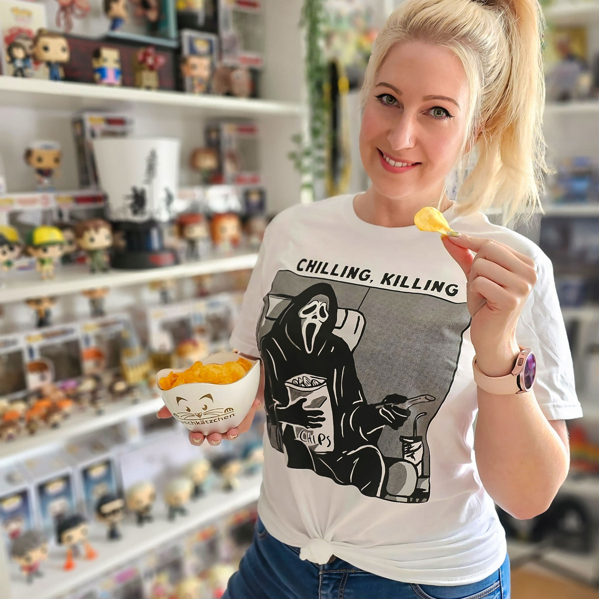 Produktbild Ghost Face - Chilling, Killing T-Shirt weiß