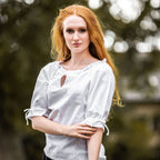 Produktbild Mittelalter Bluse Kurzarm Vera weiß