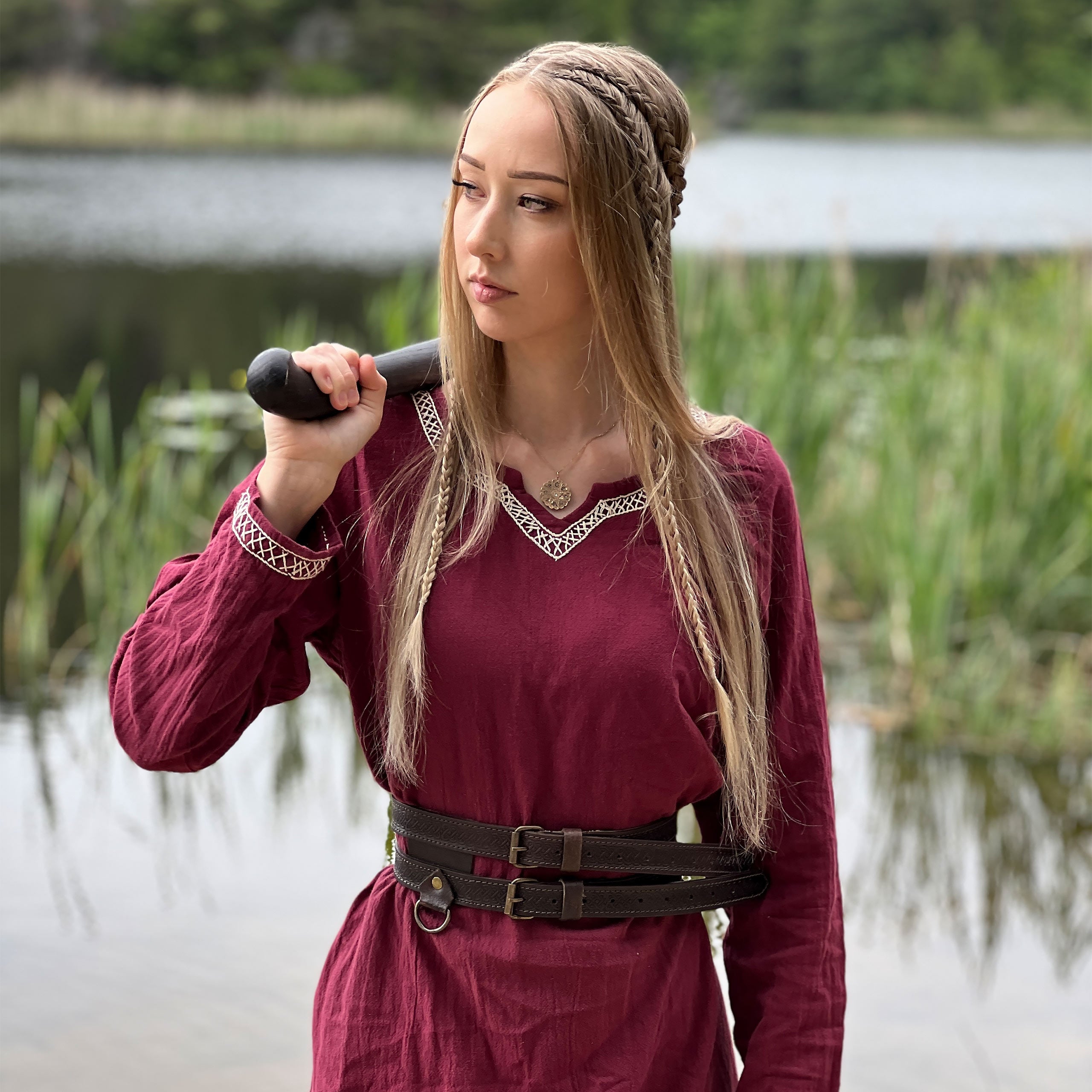 Product image Medieval Dress with Hand Embroidery red