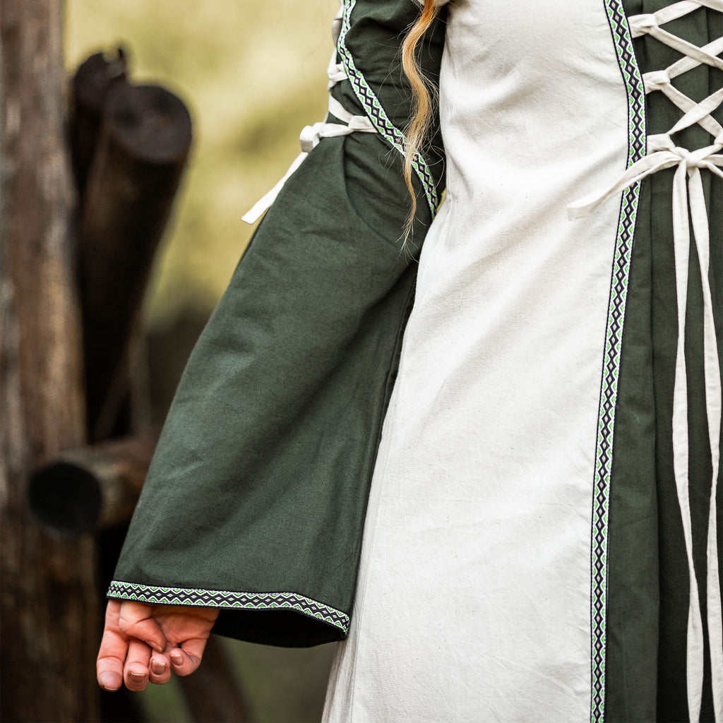 Produktbild Mittelalter Kleid mit Schnürung grün-natur