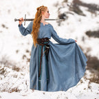 Produktbild Mittelalter Kleid Leinen blau