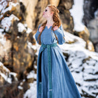 Produktbild Mittelalter Kleid Leinen blau
