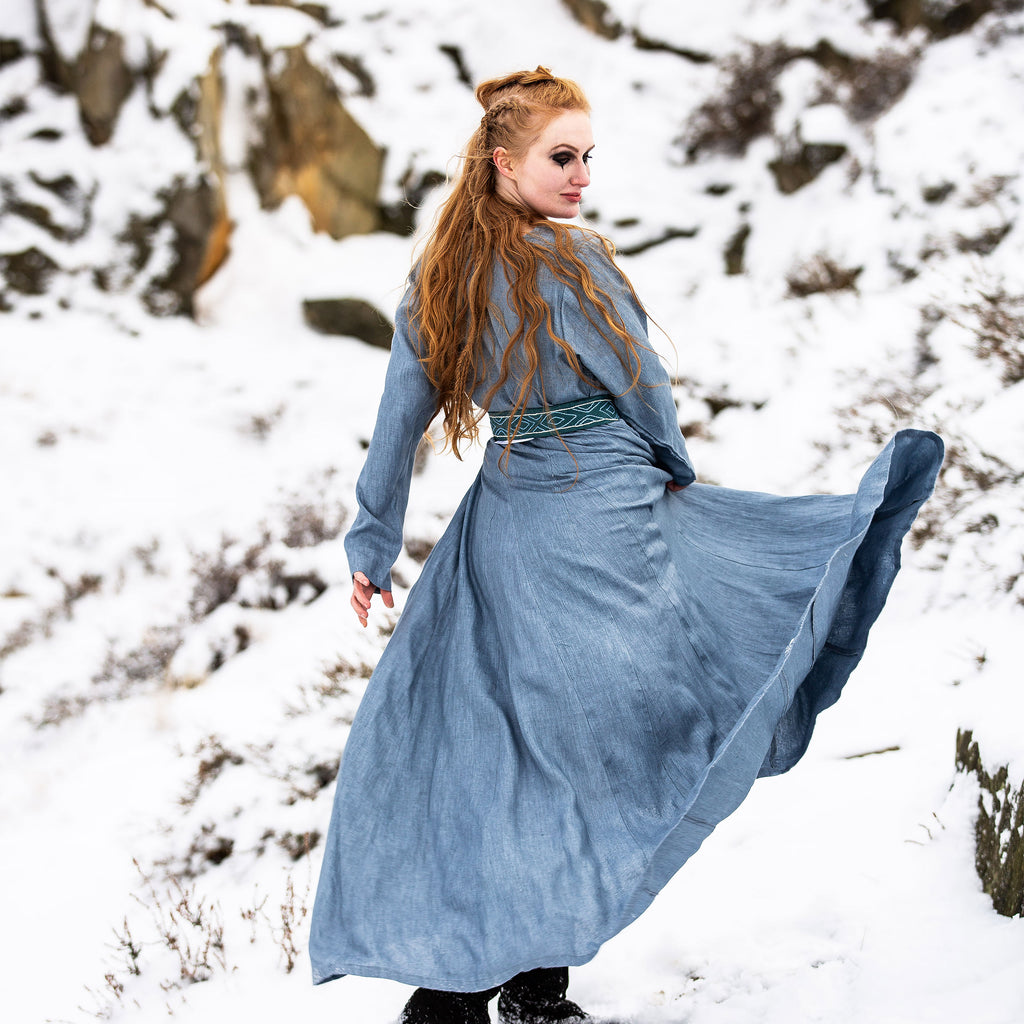 Produktbild Mittelalter Kleid Leinen blau