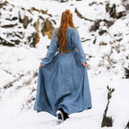 Produktbild Mittelalter Kleid Leinen blau