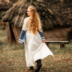 Produktbild Mittelalter Kleid mit Trompetenärmeln blau-natur