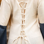 Produktbild Mittelalter Kleid mit Trompetenärmeln blau-natur