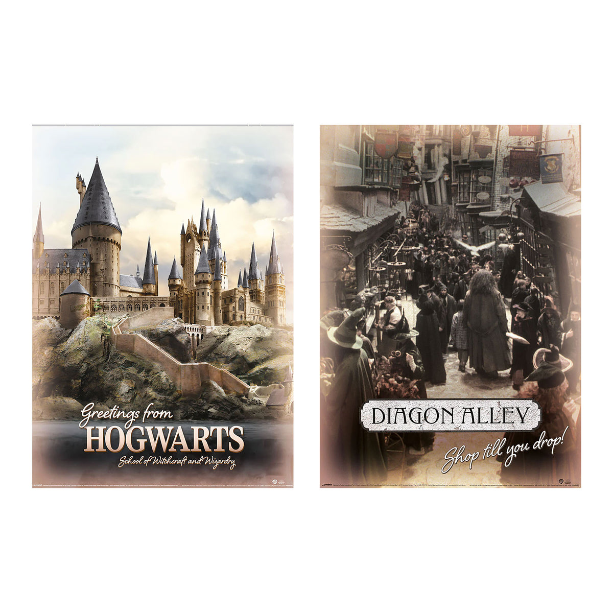 Produktbild Harry Potter - Hogwarts & Winkelgasse Poster 2er Set