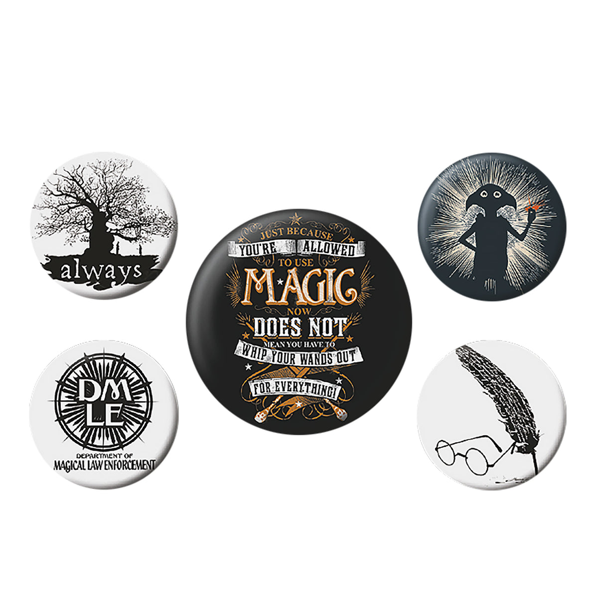 Produktbild Harry Potter - Magic Button 5er Set