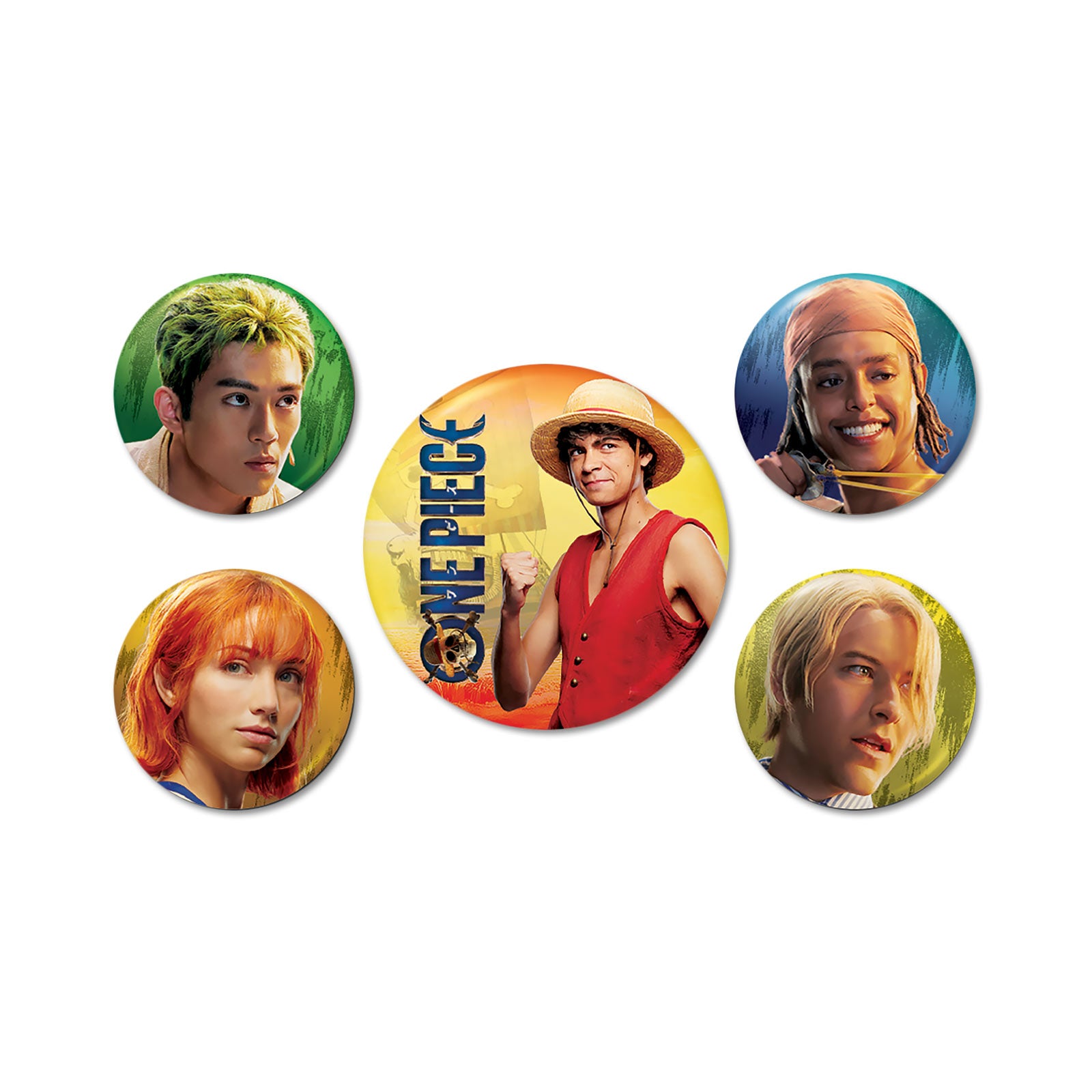 Produktbild One Piece - Live Action Strohhutbande Button 5er Set