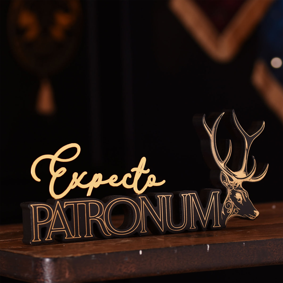 Produktbild Expecto Patronum Schriftzug Deko Holz - Harry Potter