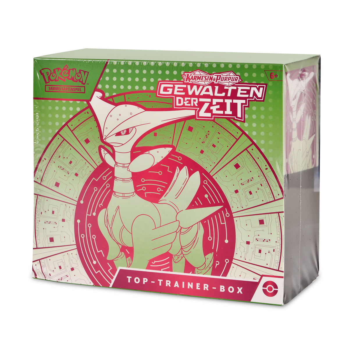 Produktbild Pokemon - Karmesin & Purpur Gewalten der Zeit Eisenblatt Top-Trainer-Box