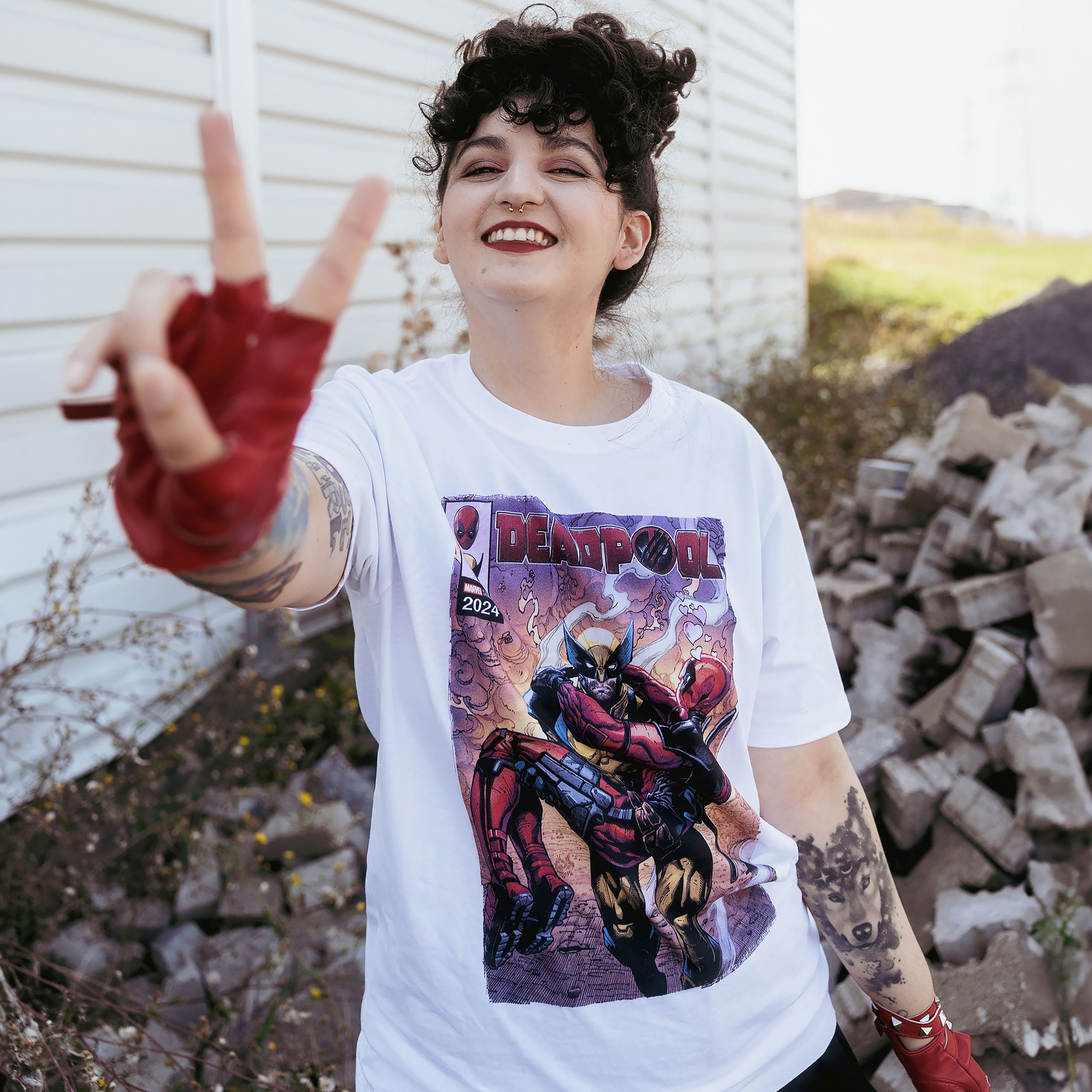 Produktbild Deadpool and Wolverine Best Bubs Comics T-Shirt weiß