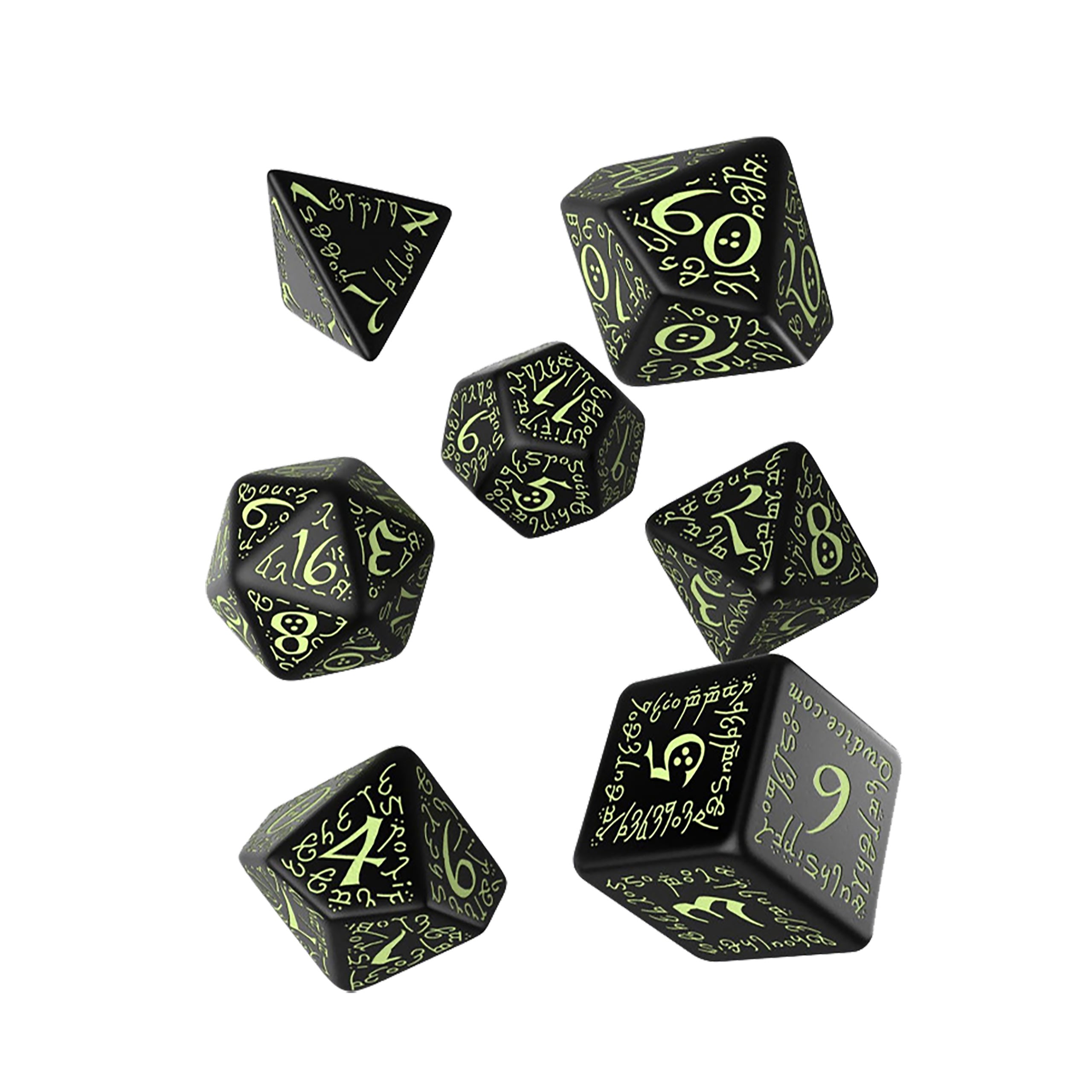 Produktbild Elvish RPG Würfel Set 7tlg Glow in The Dark Edition