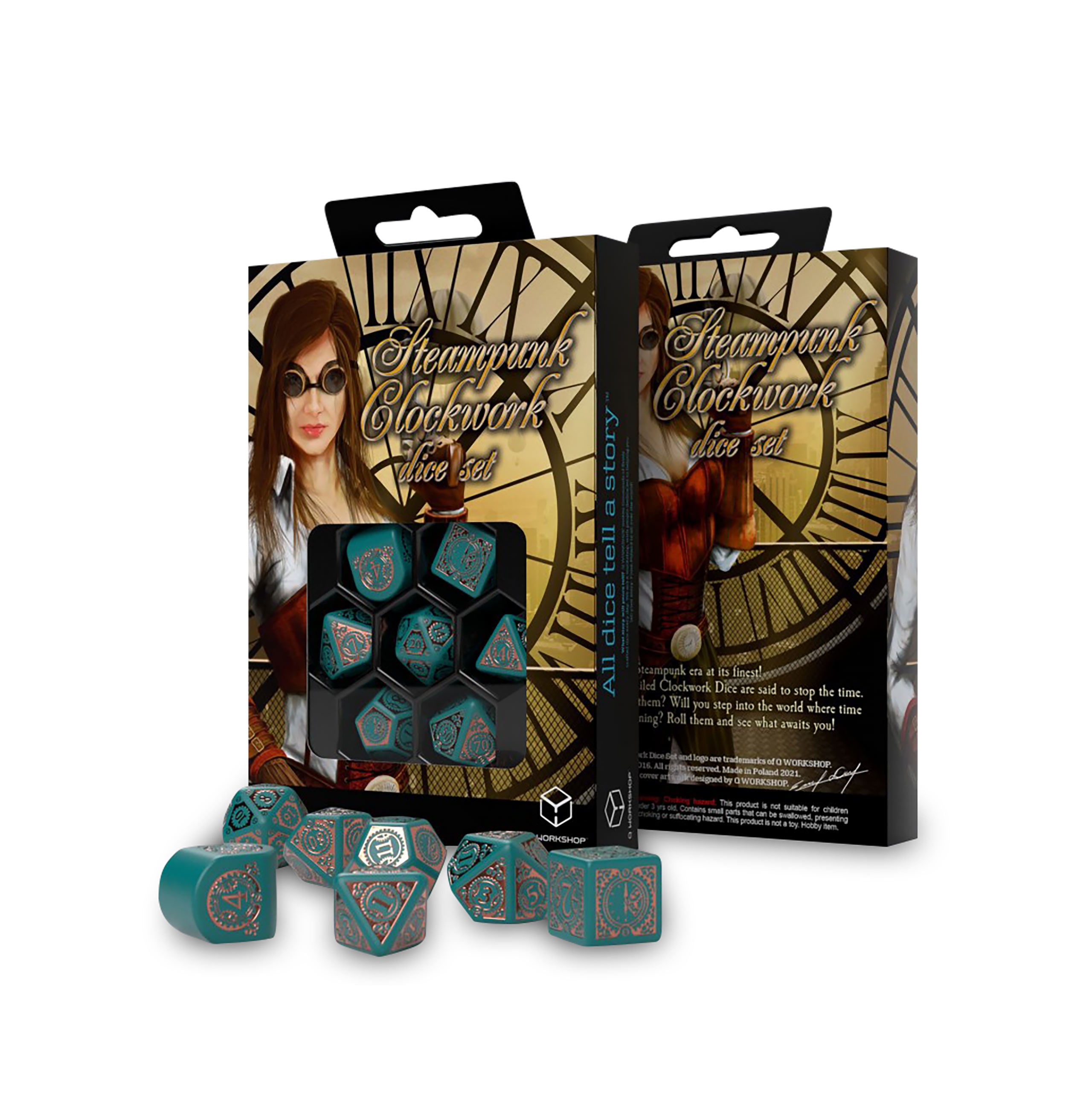 Produktbild Steampunk Clockwork Nautical Apparatus Modern RPG Würfel Set 7tlg